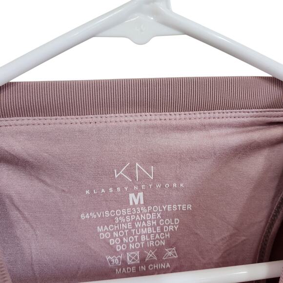 Klassy Network Brami Built In Bra Cropped Tank Top Crew Neck Padded Pink Medium - Picture 7 of 8